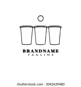 beer pong logo simple icon design template black modern vector illustration