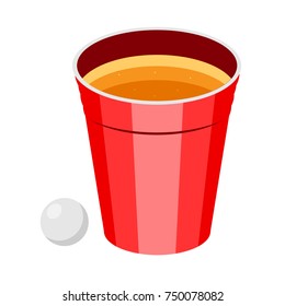 beer pong with red cup