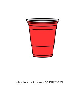 Beer pong red solo cup icon. Clipart image isolated on white background