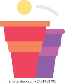 Beer pong single vector line icon