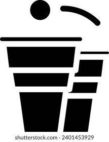 Beer pong single vector line icon