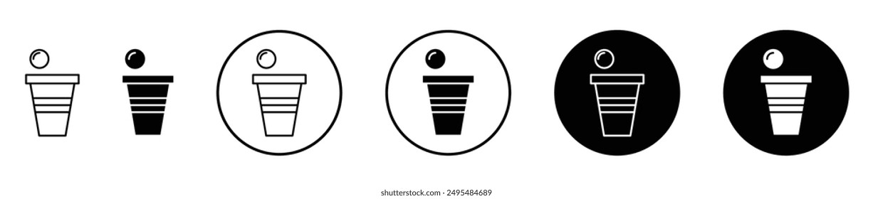 Beer pong thin line vector icon set.