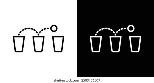Beer pong thin line vector icon set.