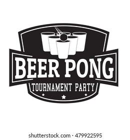 Beer Pong Tournament Party Label Stamp Stock Vector (Royalty Free ...