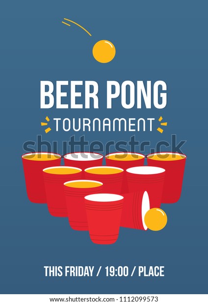 Beer Pong Tournament Printable A4 Size Stock Vector Royalty Free 1112099573 Shutterstock 
