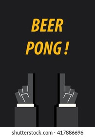 BEER PONG typography vector illustration