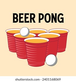 Beer pong vector beer pong cup illustration