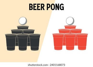 Beer pong vector beer pong cup illustration