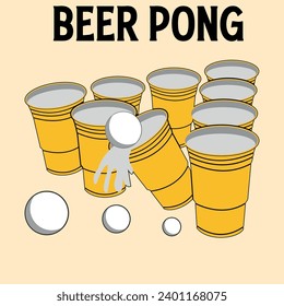 Beer pong vector beer pong cup illustration