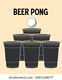 Beer pong vector beer pong cup illustration
