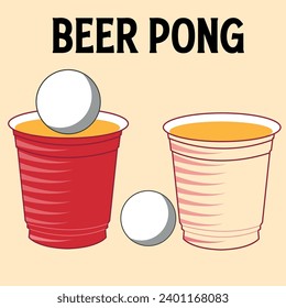Beer pong vector beer pong cup illustration