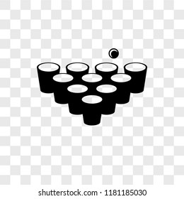 Beer pong vector icon isolated on transparent background, Beer pong logo concept