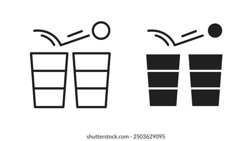 Beer pong vector icon in solid and outline style