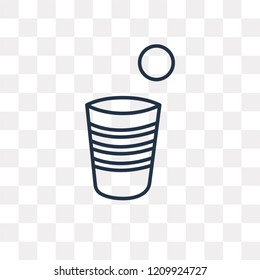 Beer pong vector outline icon isolated on transparent background, high quality linear Beer pong transparency concept can be used web and mobile