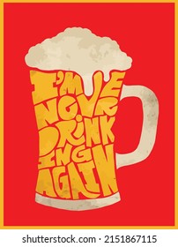 tipografía de diseño gráfico de afiches de cerveza