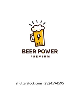 Beer power for restaurant and beverage Logo Icon Design