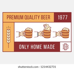 Beer premium quality home made is a vector illustration about drinking