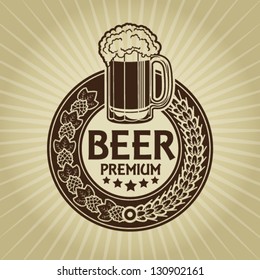 Beer Premium Retro Styled Seal / Label