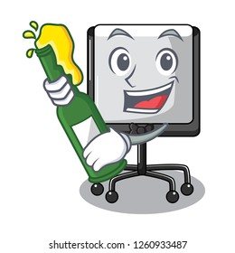 With beer presentation board Isolated on a mascot