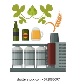 Beer production vector illustration.