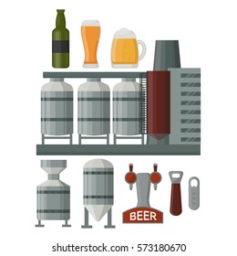 Beer production vector illustration.