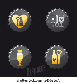 Beer and pub icons, signs, symbols and design elements vector set