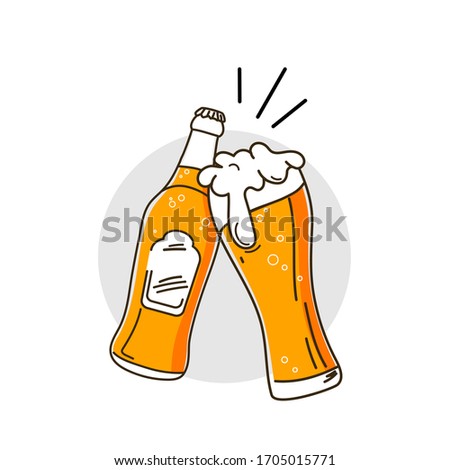 Beer pub labels, badges and icons collection. Monk beer label.