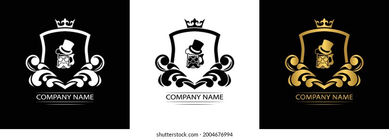 beer, beer pub  logo template luxury royal vector company  decorative emblem with crown  