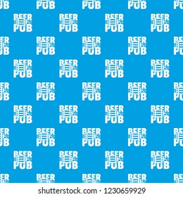 Beer pub pattern vector seamless blue repeat for any use