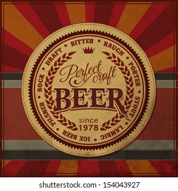 beer pub retro styled mark of brew good as a template of publicity editable layered vector beer pub classical froth ritual original texture bar isolated black mark ceremony myth luxurious classic germ