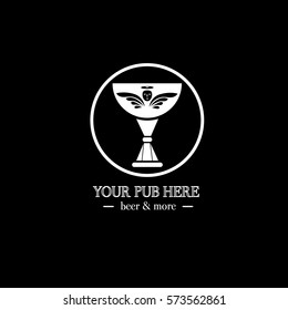 Beer pub vector logo design template