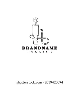 beer pump cartoon logo icon design template black modern vector illustration