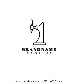 beer pump cartoon logo icon design template black modern isolated illustration
