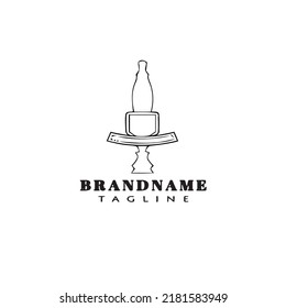 beer pump cartoon logo icon design template black modern isolated cute illustration