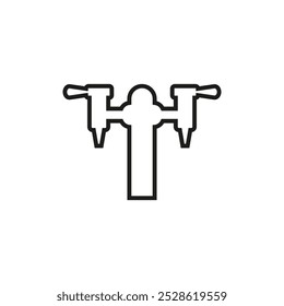 Beer pump icon with tap and handle. Vector illustration on white background.