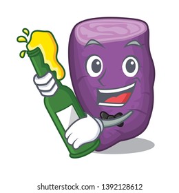 Beer Purple Sweet Potato Cartoon Fridge Stock Vector (Royalty Free