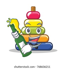 With beer pyramid ring character cartoon