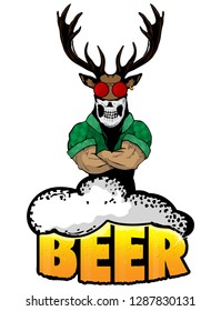 Beer for real men poster with strong deer.