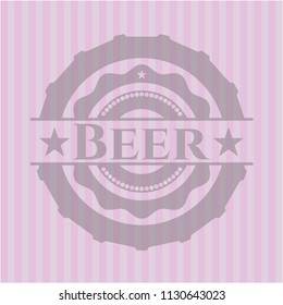 Beer realistic pink emblem