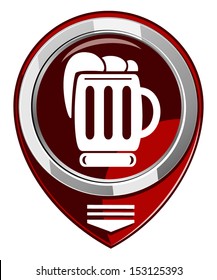 Beer red map pointer