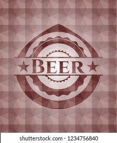 Beer red polygonal badge. Seamless.