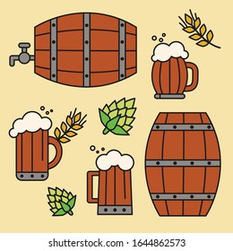 Beer restaurant icon. Gift card, design for restaurant with glass of beer. Holiday poster, greeting banner, trendy t-shirt print.