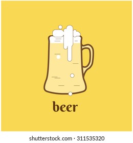 Beer retro style labels, badges and logos. Vector illustration. Design element for the menus, booklets, posters, signs. 
