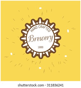 Beer retro style labels, badges and logos. Vector illustration & text Brewery. Design element for the menus, booklets, posters, signs. 