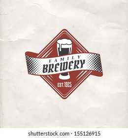 beer retro styled seal of brew good as a pattern of advertising editable layered vector beer classic holiday cream ritual original isolated unique black vacation anniversary sign froth celebration myt