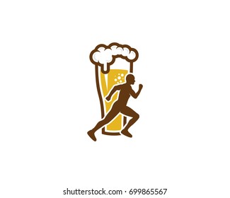 Beer Run Icon Logo Design Element