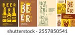 Beer. Rustic and bold beer-themed layouts with hand-drawn elements, tailored for promotional materials, packaging, and catalog designs.