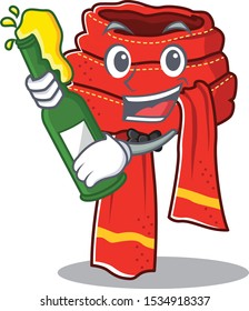 With beer scarf hung on the character wall