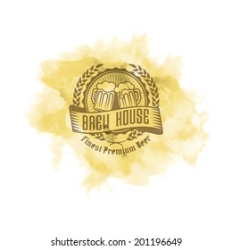 beer seals label stamps retro styled mark of beer on a watercolour splash good as a pattern of promotion editable layered vector beer seals label stamps classic holiday ritual real isolated special bl