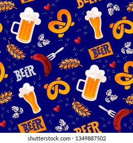 Beer seamles surface pattern. Vector illustration EPS 10.